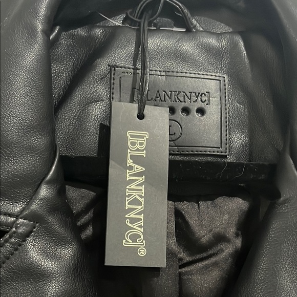 Blank NYC Black Leather Moto Jacket Asymmetrical Zipper - Picture 4 of 14